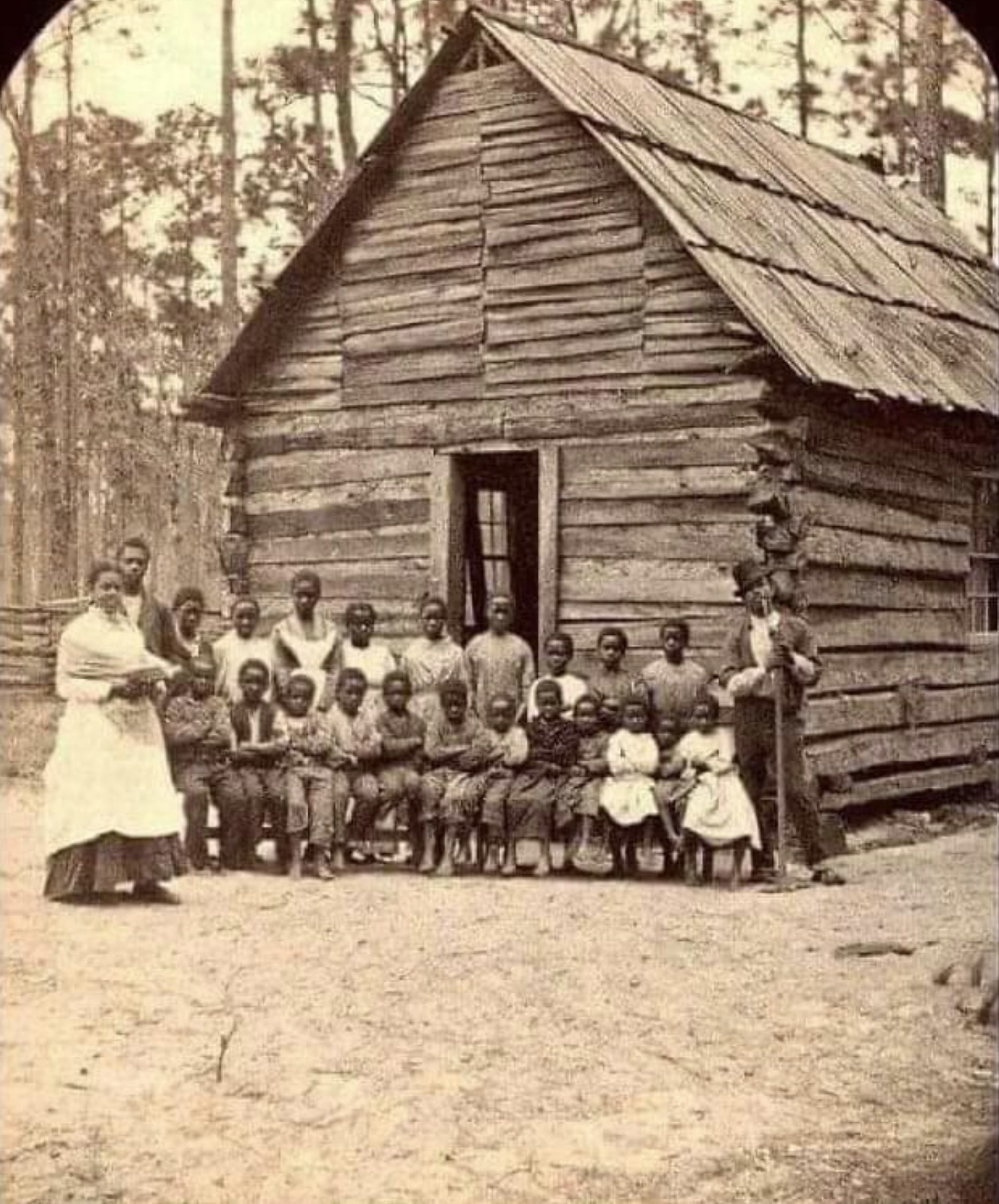 Rural One-Room School House In Florida, 1870s. 